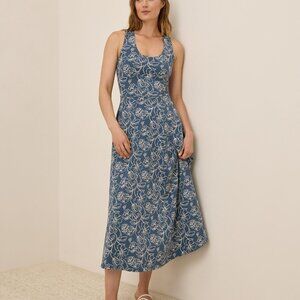 Organic Fit & Flare Open Back Maxi Dress